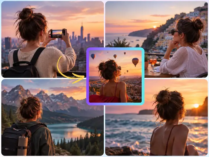 Creative image-editing example showing a playful transformation.